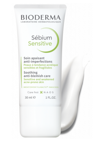 Kem làm dịu da, giữ ẩm và giảm mụn cho da nhạy cảm - Sebium Sensitive Bioderma - 30 ml