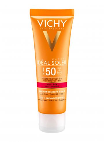 Kem chống nắng & Dưỡng da Chống lão hóa SPF50 PA+++ - Ideal Soleil Anti-Ageing Vichy - 50 ml