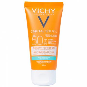Kem chống nắng không gây nhờn rít Capital Soleil Drytouch Face Fluide SPF50+++ Vichy - 50 ml