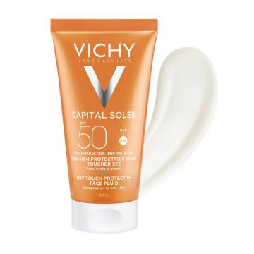 Kem chống nắng không gây nhờn rít Capital Soleil Dry Touch Face Fluid SPF50+++ Vichy - 50 ml